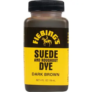 Fiebing's Dark Brown Suede Dye (4 oz) - Recolor, Brighten & Restore Suede & Roughout Leather Shoes, Furniture, Purse - Includes Wool Dauber for Easy Application - Flexible When Dry, Won't Crack/Peel