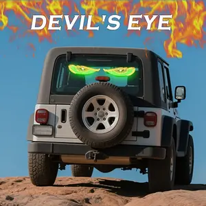 2 pieces/set Dynamic Devil's Eye Car Stickers, LED Rear Window Lights, Fun and Creative Flexible Screen Lights, powered by USB 5V, LED lights, no battery required, decorative, suitable for trucks, cars, and SUVs, easy to install