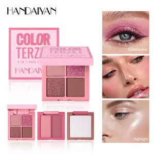 7 Color Blush Highlight Contour Dual-Use Palette, Portable Makeup Dish, Perfect Finish, Daily Use & Gift, Handaiyan Highlight Blush Eyeshadow Trio