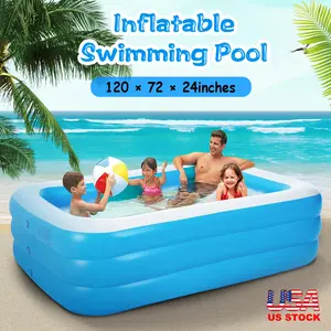 Inflatable Swimming Pools Inflatable Lounge Pool for Kids Baby Adult Inflatable Water Ball Pool for Outdoor Garden Backyard Summer Water Party 120*72*24in