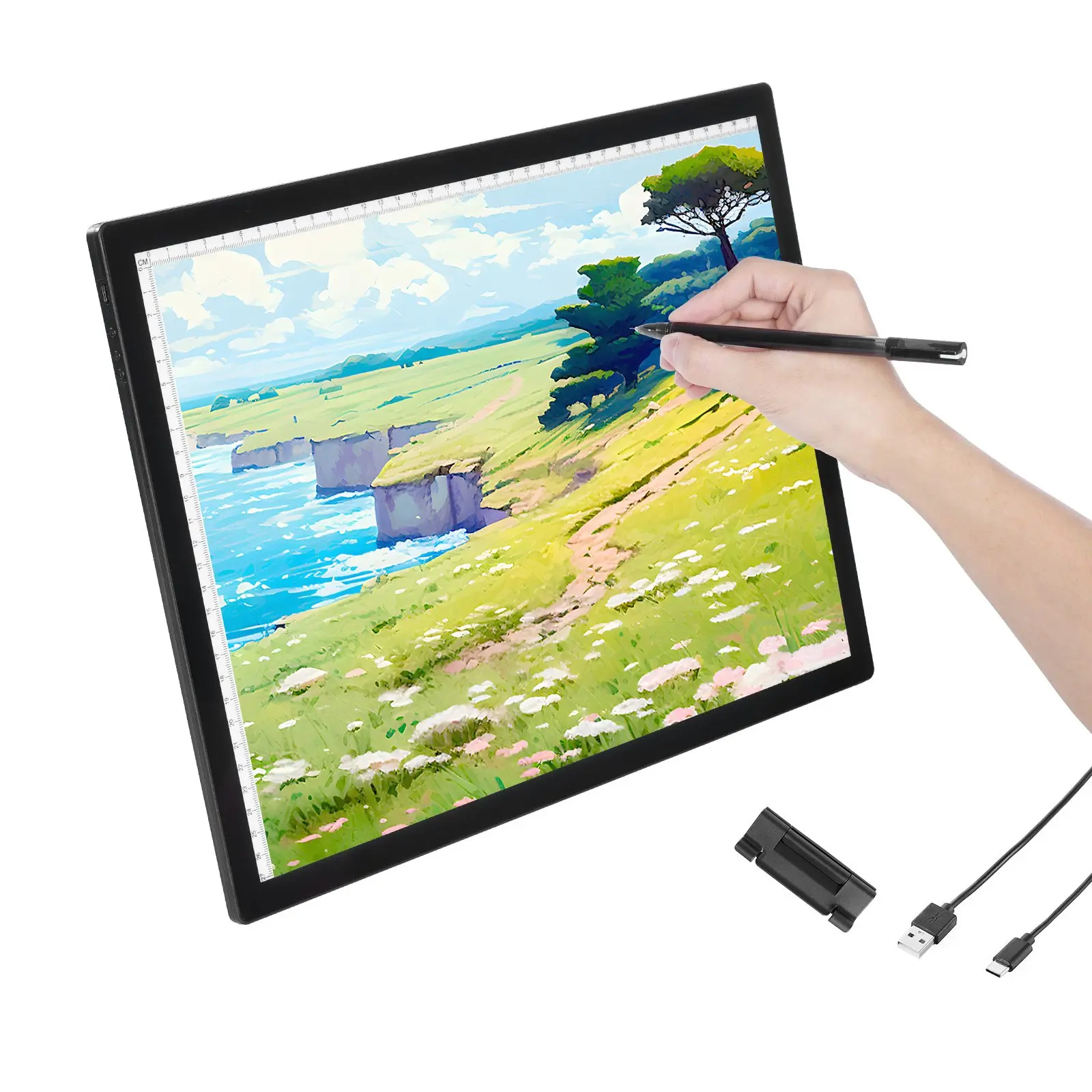 VEVOR Light Board, A3 LED Light Pad with 6 Level Dimmable Brightness, Rechargeable Light Table for Tracing, Light Box for Diamond Painting, Animation, Sketching, Drawing, Stenciling, Artists (Black)