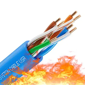 Syston Cat5e CMP Ethernet Cable 20ft-1000ft UTP Plenum Rated FT6 24AWG 4 Pair Solid Copper 350MHz 1Gbps for Indoor Outdoor POE+ RJ45 LAN Gaming Office Data Centers Camera