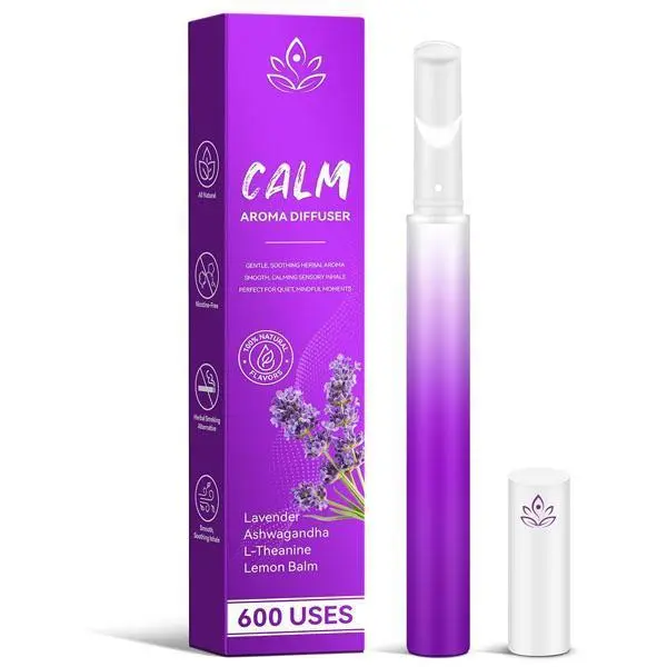 HOT SALE 51% OFF | Calm Aroma Inhaler Pen | Natural Herbal Sensory Stick | Soothing Aroma for Mindful Moments | Up to 600 Uses (Purple)
