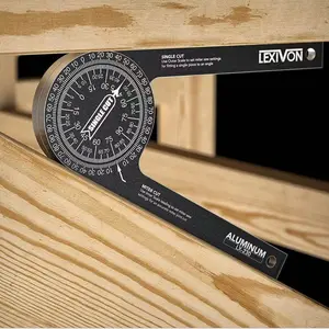 【FaddishDeal】Aluminum Miter Saw Protractor | 7-Inch Rust Proof Angle Finder Featuring Precision Laser Engraved Scales Professional Miter Saw Protractor with Measuring Rulers for Angle Finder Carpentry, Crown Molding Tool & Baseboard building trade men