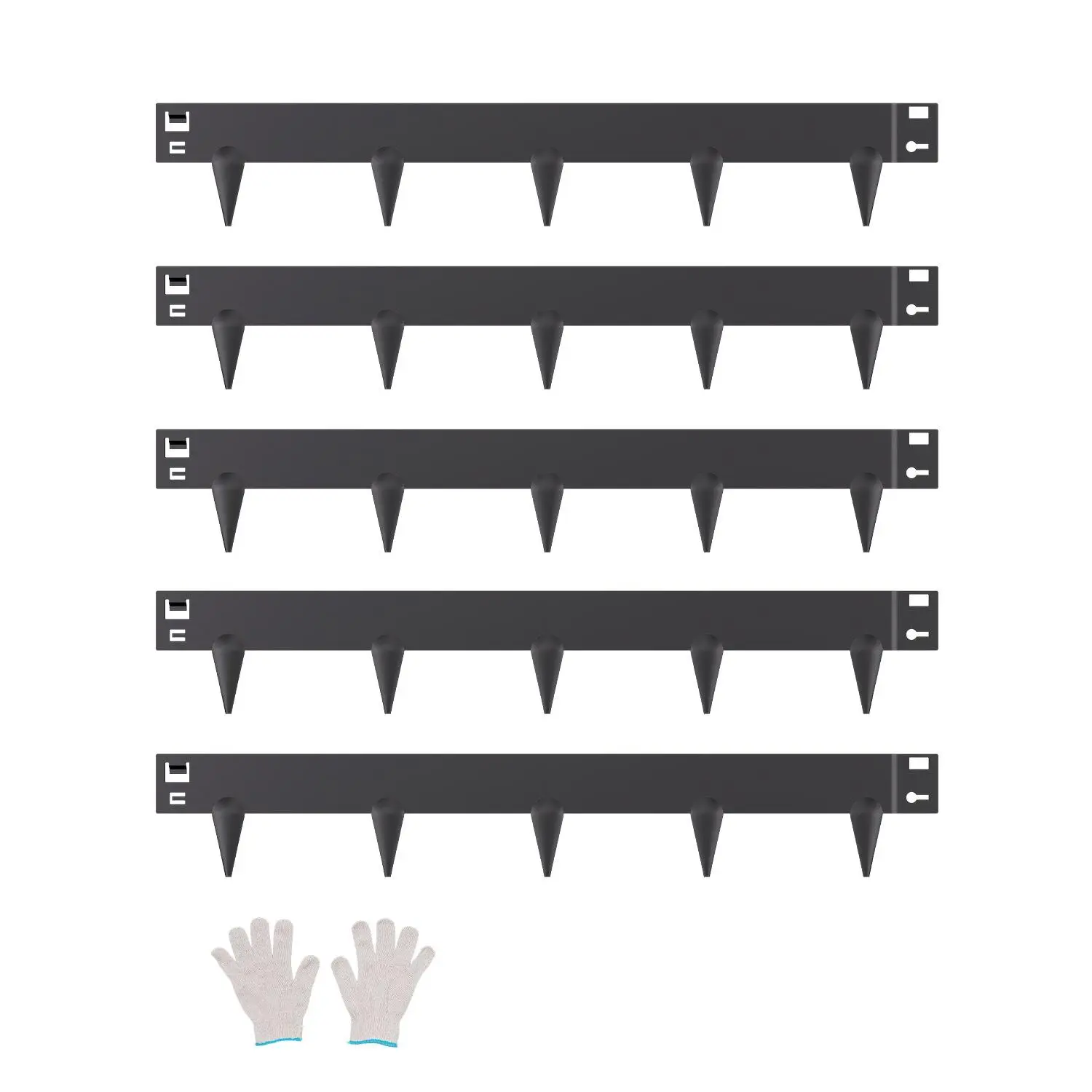 【Summerfinds】VEVOR Steel Landscape Edging, 5 Packs 39 x 3 in Rust-Resistant Metal Landscape Edging, Bendable Garden Edging Border, Heavy Duty Lawn Edging, Easy-to-Install, Flower Bed Yard Pathway Divider Black