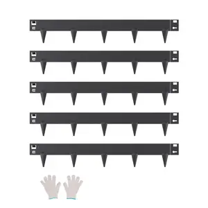 VEVOR Steel Landscape Edging, 5 Packs 39 x 3 in Rust-Resistant Metal Landscape Edging, Bendable Garden Edging Border, Heavy Duty Lawn Edging, Easy-to-Install, Flower Bed Yard Pathway Divider Black