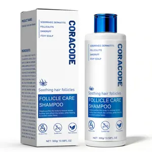 CORACODE Botanic Follicle Care Shampoo for Folliculitis with Tea Tree Oil & Willow Bark Herbal Clarifying Shampoo for Itchy, Oily, Flaky & Sensitive Scalp, Scalp Buildup & Dry Dandruff Care for Men & Women, 10.58 Fl Oz