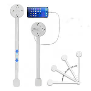 Upgraded Electrical Outlet Extender,Extendable and Rotating Outlet, Access Hard-to-Reach Outlets!  Features USB-A, USB-C, and 2 AC Outlets, Extends 22"-34", Rotates 180°.  Use Behind Couches, Nightstands, Desks, and More.