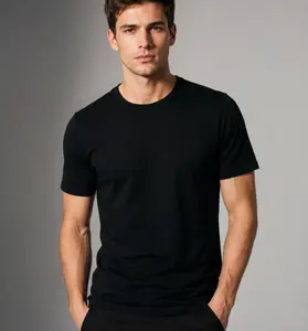 Men's Classic Plain Round Neck Shortsleeve Cotton Loose-Fit Minimalist Graphic Top - Casual, Lightweight, Comfortable Summer T-Shirt