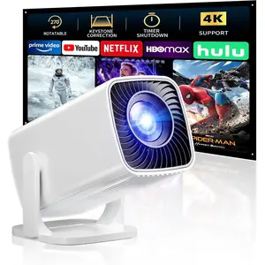 Mini Projector, Portable Projector 4K Support, Full HD 1080P Outdoor Projector, 270 °   Rotation Movie Projector, Max 200" Screen, Compatible with Smartphone, TV Stick, Laptop, PS4, HDMI, USB