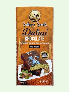 Sahara Sweets Dubai Chocolate Bar - Handcrafted Milk Chocolate with Crispy Kunafa & Pistachio Filling. Authentic flavors from Dubai