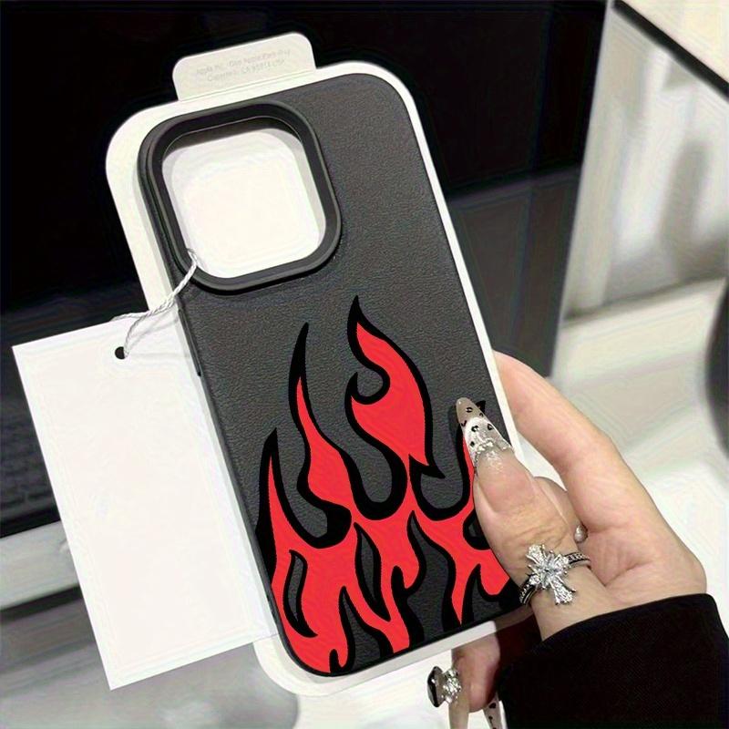 A business-style, shockproof phone case for iPhone 17 16 15 14 13 12 11 PRO MAX PLUS,AIR X XS MAX, featuring a stylish flame pattern and made of TPU material. This drop-proof and dustproof phone case makes a perfect holiday gift for friends and family.