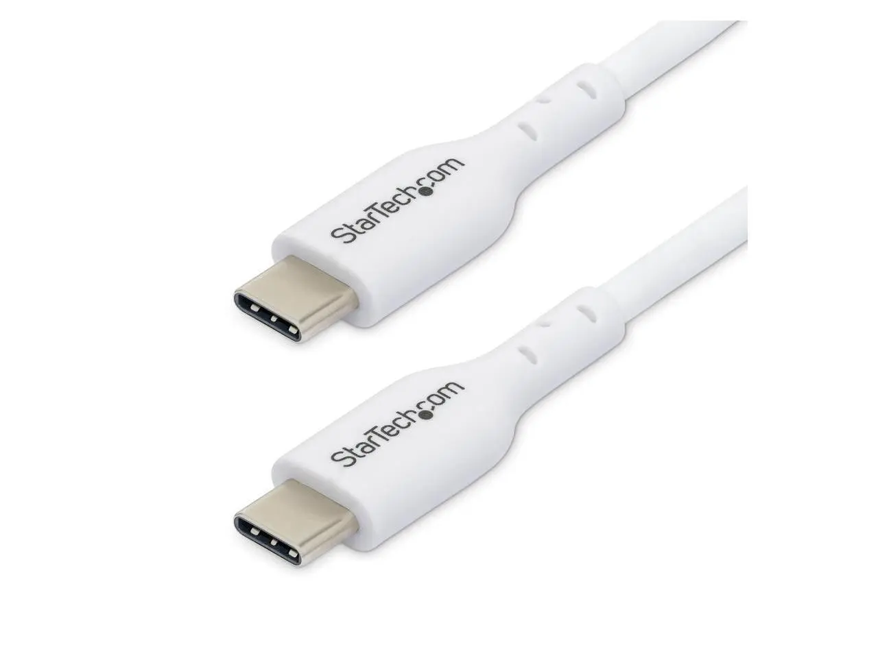StarTech 1m (3.3ft) White USB-C Charging Cable, USB C Cable, USB 2.0 Type-C Laptop Charger Cord, 60W Power Delivery, TPE Jacket, USB-C Data Transfer Cable, M/M