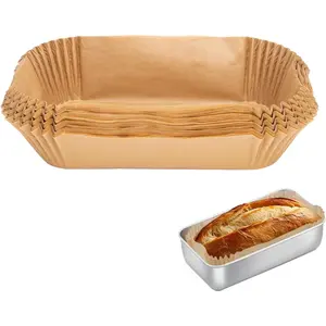 100 Pcs Loaf Pan Liners for Baking Bread 9x5 Inch, Non-Stick Pre Formed Paper for Bread Pan, Disposable Loaf Breads Liners for Baking Toast, Cakes, Banana Breads, Brown