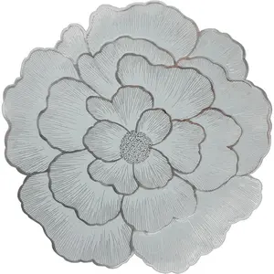 Rose-Shaped Placemats 15" Metallic Round Table Mats Set of 6  Heat Resistant Table Placemats  Non-Slip Kitchen Mats for  Dining Wedding