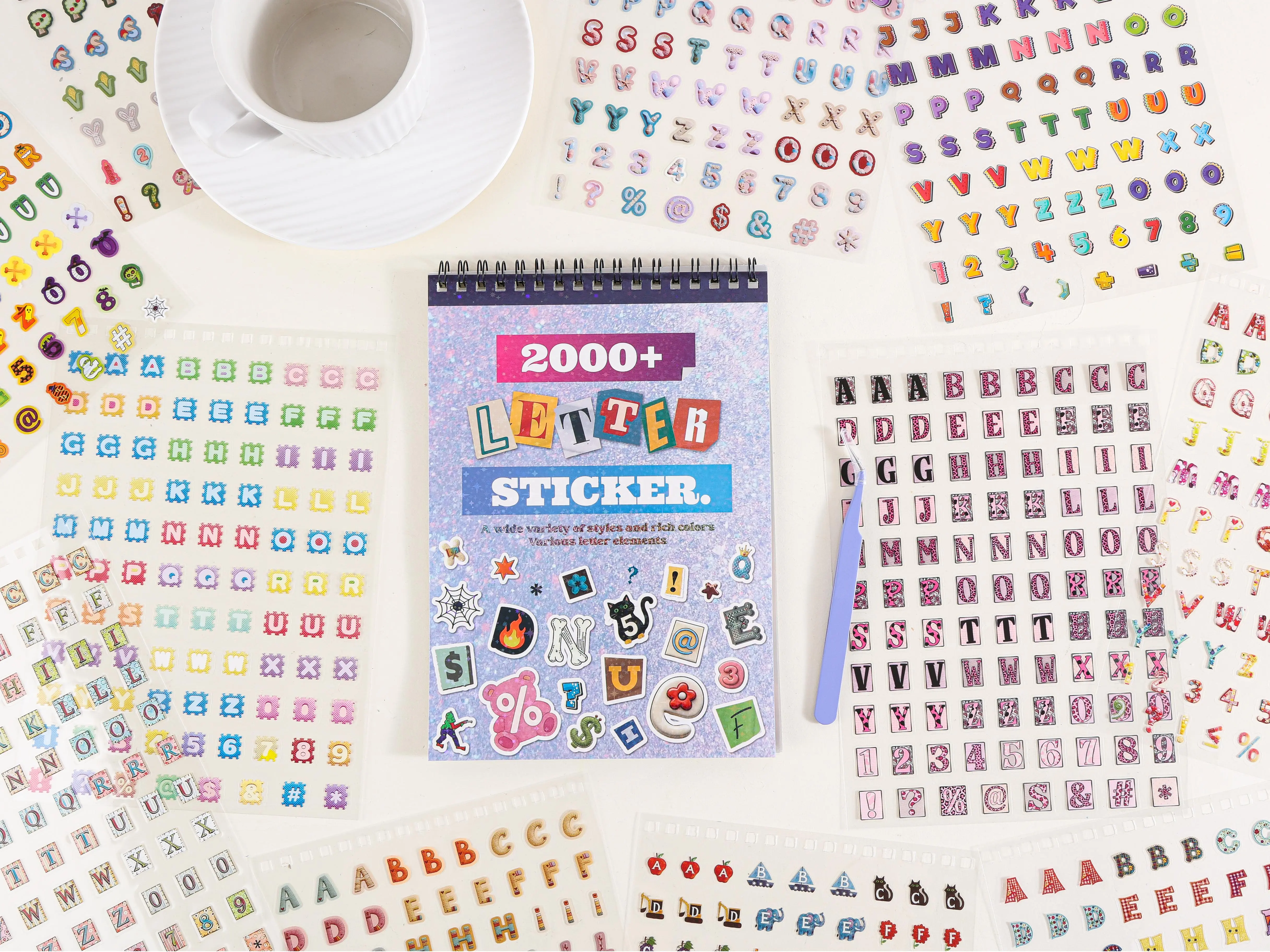 2000+ Pcs Letter Stickers (Including Assorted Decals) - Sticker Haul for Crafting, Scrapbooking, Journaling - Vibrant DIY Supplies, Perfect Teen Girl Gifts