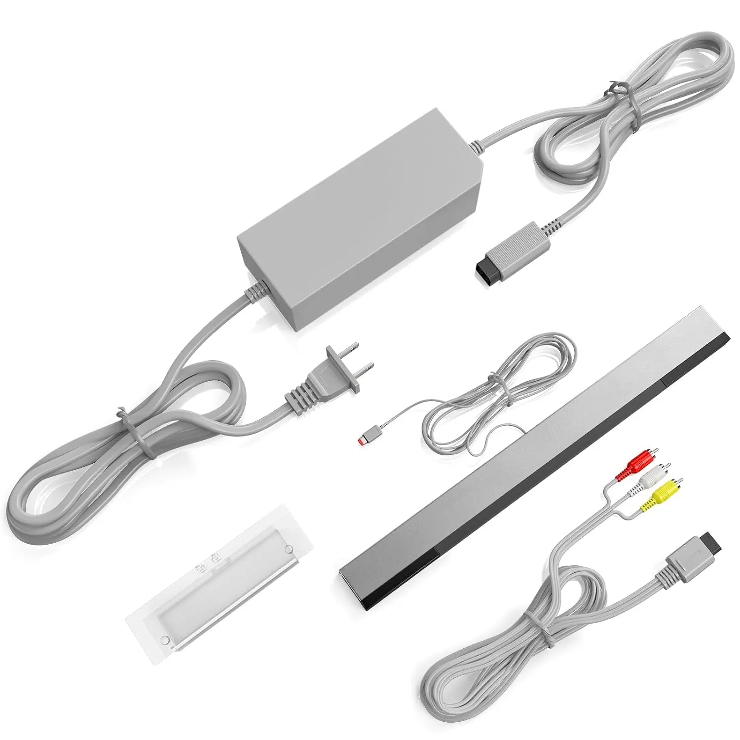 RUNTOGOL 3-in-1 8.2ft Wired Copper Motion Sensor Bar for Nintendo Wii, AC Power Supply Adapter Cord, AV Composite Lead Console Accessories (Not Compatible with Wii U), 22 Wire Core