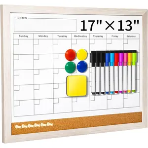 Dry Erase Calendar Whiteboard for Wall - 17x13 Inch  Whiteboard,  Monthly Planner Board for  Office, Classroom, Teachers & Students (White)