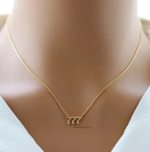 18K Gold Plated Pave Angel Number 777 Necklace – Lucky Spiritual Jewelry for Abundance and Alignment