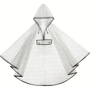 Lightweight Transparent Rain Poncho, Reusable Waterproof Cape with Hood, Ideal for Daily Commute, Hiking, Travel & Theme Parks