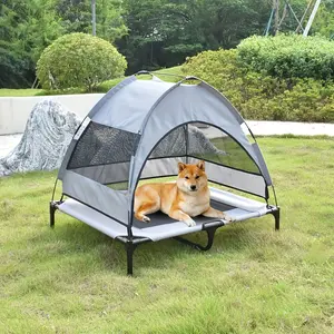 1pc Outdoor Dog Bed Featuring a Canopy, a Cooling Elevated Design with a Detachable Shade, Non-Slip Feet, And a Raised Cot Suitable for Large Dogs, Perfect for Camping