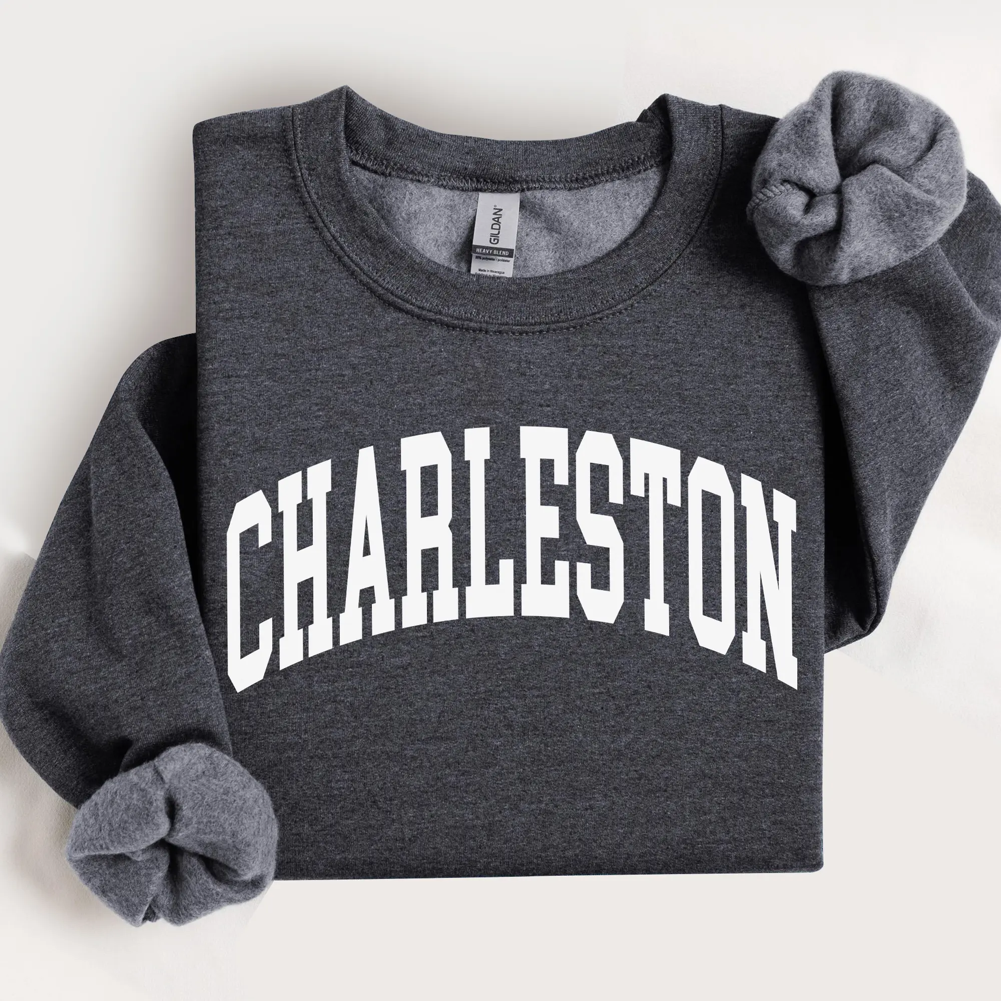 Charleston City Sweatshirt, South Carolina Pullover, Vintage Varsity Aesthetic, Trendy Travel Destination Gift, Unisex Crewneck Sweatshirt