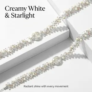 Creamy White & Starlight Zircon Jewelry Necklace for Human Pet Daily Wear