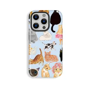 Cute Cat Pattern, Suitable for IPhone17 Pro Max, 17Pro, 16Pro, 15, 14, 13, 12. Beautiful Phone Case |     Shockproof Protective Case |     Smart Phone Case, A Gift for Girls and Boys, Accessories, Phone Protective Cover