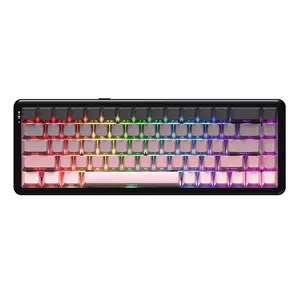 AJAZZ AK680MAX magnetic switch side engraved gradient pink three-mode wireless Bluetooth mechanical keyboard aluminum fixed version full-key hot-swappable support RT0.01 dual 8K return rate 3000mah