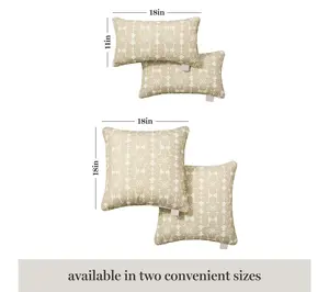 Martha Stewart Tulum 18"x18" Outdoor Pillow 2-Pack