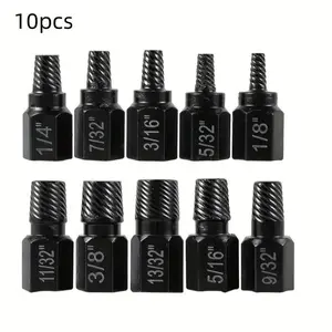 10PCS Screw Extractor Kit Alloy Steel Damaged Screw Remover Set Easy Removal of Broken Bolts and Hexagon Screws Mechanical Hardware Screw Extractor Bits