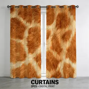 Leopard Print Curtains 2 Panels, 80%-90% Light Blocking Blackout Curtains, Leopard Pattern Printed Curtains, Suitable for Bedroom, Living Room, Dorm and Home Decoration