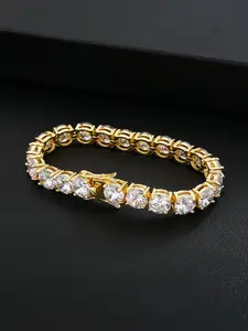 1PC ICED CHICS 8mm single-row zircon four-claw bracelet, cubic zirconia bracelet, hip-hop zircon accessory, unisex, birthday gift, suitable for daily wear, versatile style, enhancing your temperament