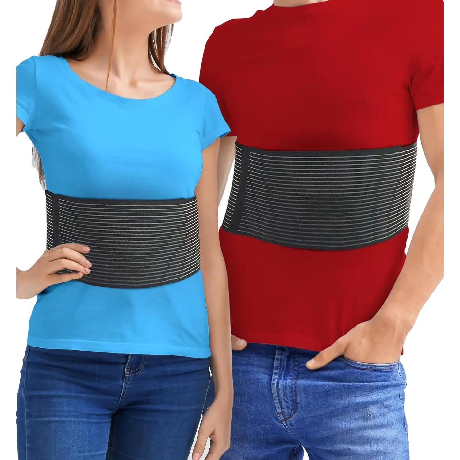 Rib Brace Chest Binder | Rib Belt to Reduce Rib Cage Pain | Chest Compression Support for Rib Muscle Injuries, Bruised Ribs | Breathable Chest Wrap Rib Brace for Women Men (Large/XL - BLack - 44 Inch)