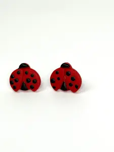 Lucky Ladybug Stud Polymer Clay Stud Earrings