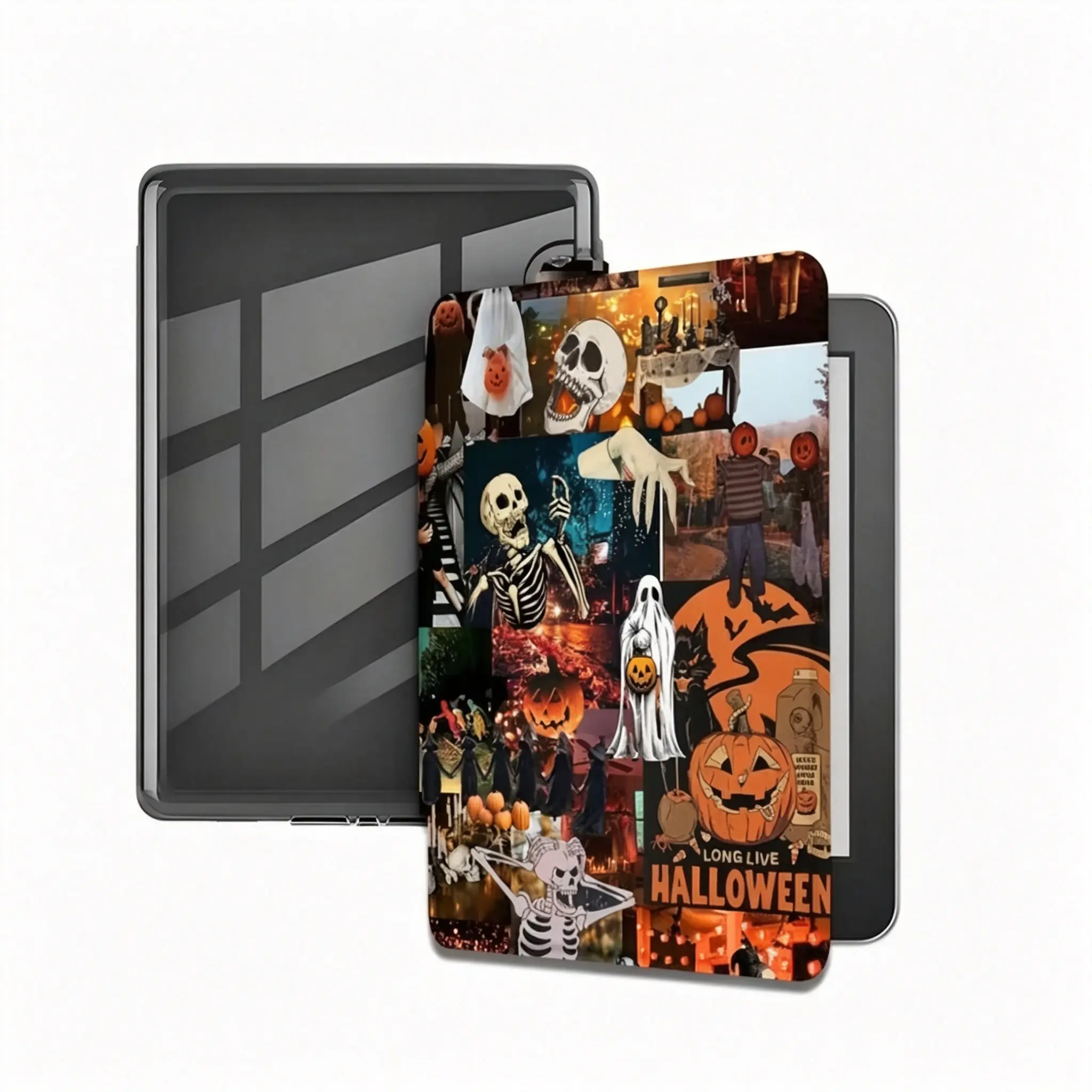 Halloween Theme Kindle Series Protective Cover - Silicone Holder, Ultra-Clear Soft Transparent TPU Back, Easy Installation, Compatible with 5th/6th/7th/8th/10th/11th/12th Gen (2024/2025) 5/6/6.8/7in Devices, Happy Birthday Mom Gift Electronics Accessory,,