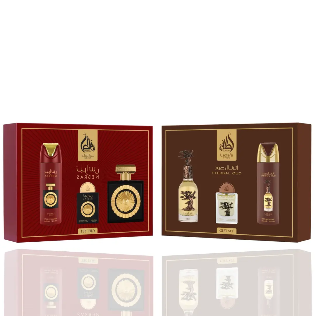 Lattafa Twin Flames Collection - Nebras and Eternal Oud Ultra-Luxe Gender-Neutral Packaged Fragrance Gift Set for Gifting, Gift Sets, Set Fragrance Sets