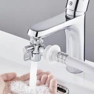 2 in 1 Faucet Splitter, 1 Count Durable Metal Sink Faucet Adapter, Kitchen & Bathroom Sink Accessories for Faucet, Faucet Attachment