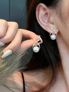 Faux Pearl Decorated Dangle Earrings, Elegant Jewelry for Women for Party, Daily Clothing Decor, Trendy All-match & Exquisite Jewelry for Birthday Gift, Shining Earrings