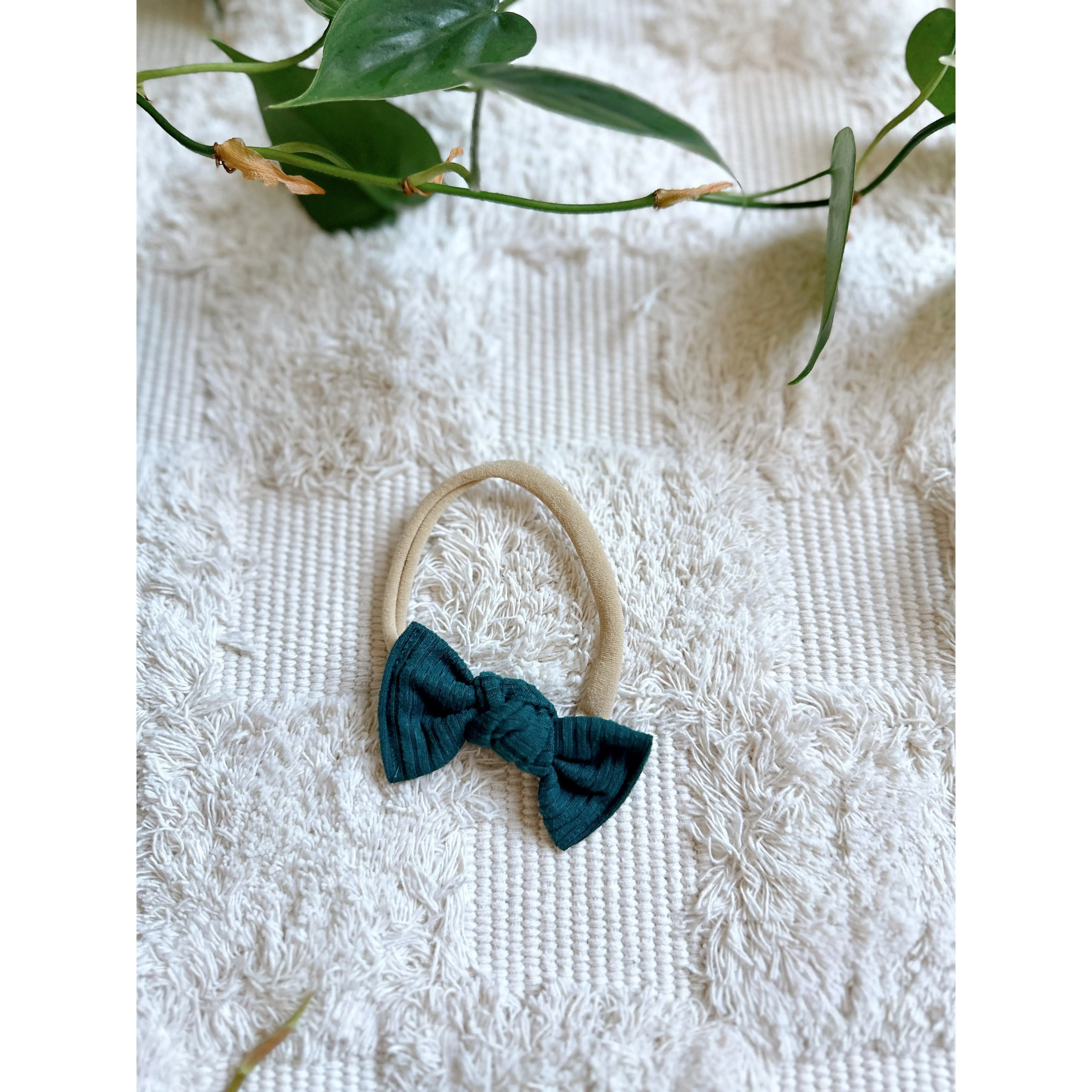 Nylon Headband - Ribbed Dark Teal