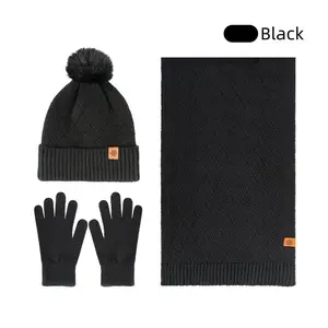 Adult Warmth Set Three-Piece Hat Scarf Gloves, Thickened Winter Accessories, Fashionable Outdoor Activities, Daily Use, Shopping, Travel