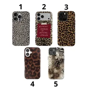 Luxury Leopard Cheetah Tough Phone Case for iPhone 17 16 15 14 13 12 11 Pro Max Plus, Trendy Star Floral Animal Print, Aesthetic Gift for Her