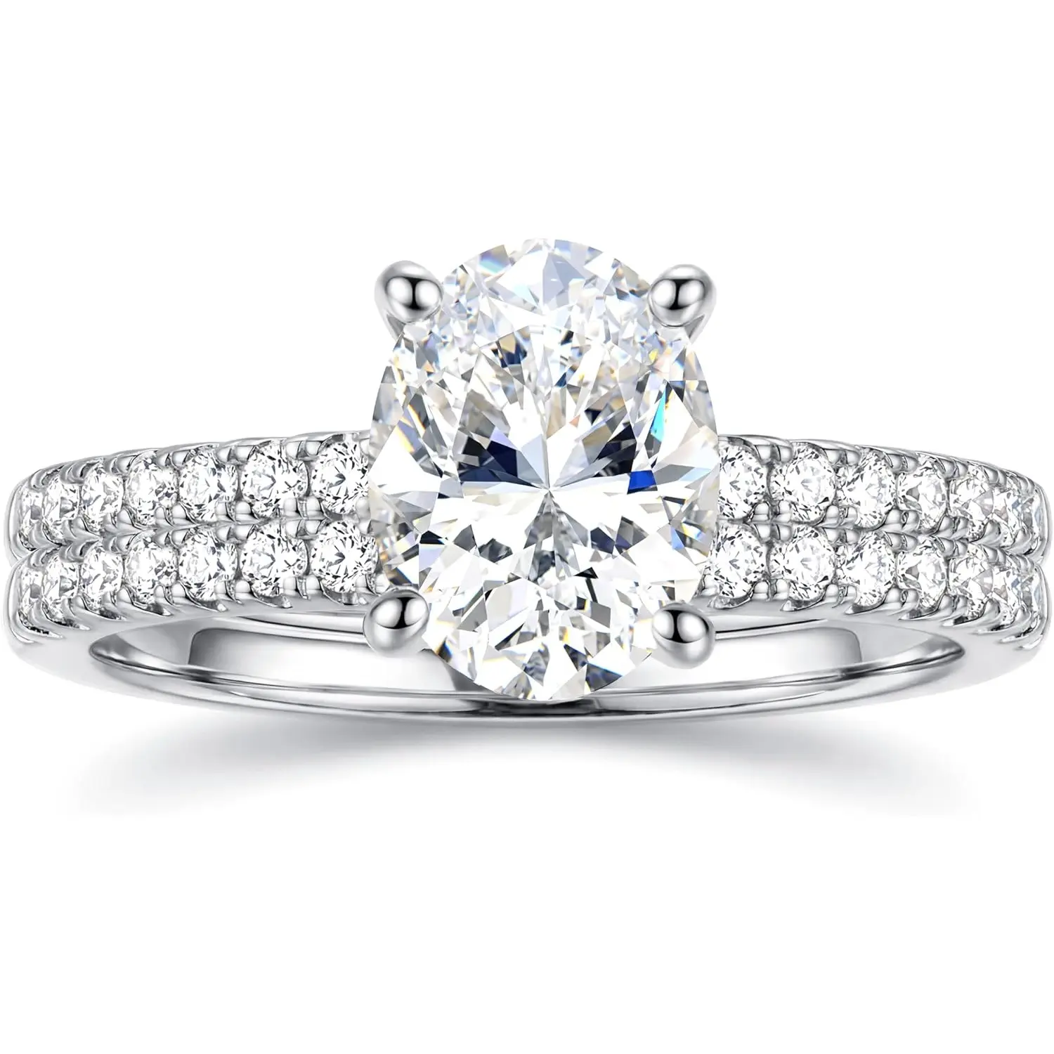 MILACOLATO Engagement Rings for Women Non Tarnish 14K Plated  Gold Bridal Rings Sets Dainty Oval Cut CZ Wedding Ring Set Stackable Eternity Promise Rings for Her Size 5-10 summerwins