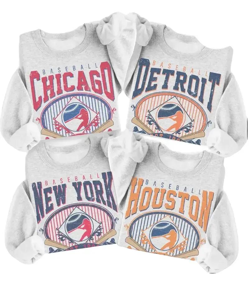 Vintage Baseball Graphic Sweatshirt Sports Baseball Player Pullover Game Day Sweatshirt Ballpark Baseball Top Unisex Sports Game Shirt