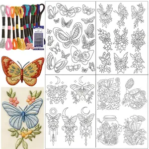 Butterfly Embroidery Transfer Stickers, Embroidery Crafts, Embroidery Designs, Butterfly Patterns, DIY Hand Sewing Supplies, Water-Soluble Fabric Patch for Crafting & Repair Projects
