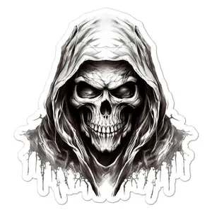 Grim Reaper Death Skull Sticker (3in) die cut