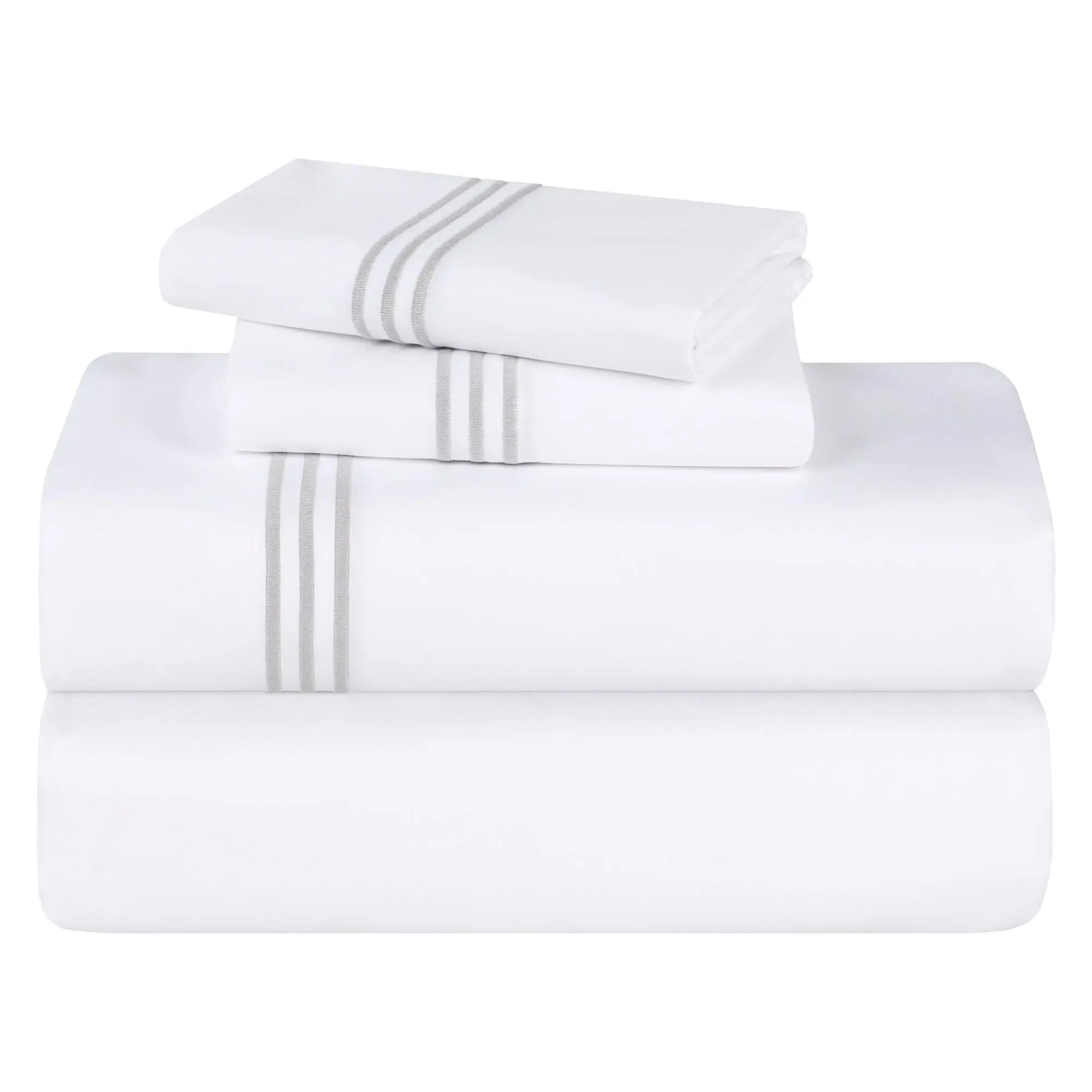 Superior Brandon Cotton Embroidered Bed Sheet Set -Full