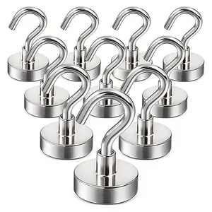 Magnetic Hook, Magnetic Base Hook, Strong Heavy Duty Magnetic Hook with Epoxy Coating, Suitable for Refrigerator, Cruise, Grill, Indoor Hanging, Home, Kitchen, Workplace, Office and Garage, U Shaped Hook, Garage Storage Hooks