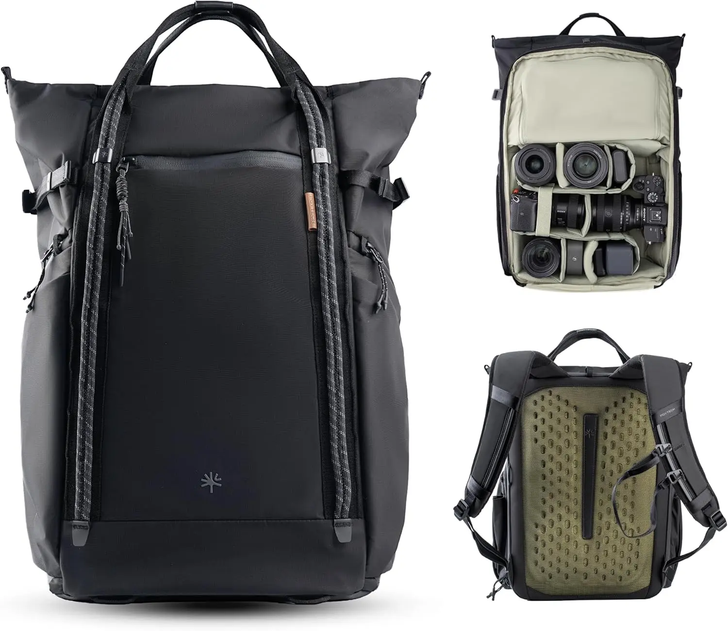 PGYTECH OneGo Roamer 18L Camera Backpack, Water-Resistant Dual Carry Tote Bag for DSLR/Mirrorless Cameras, DJI Mavic Drone, 15" MacBook Air, Tripod Holder, Side/Top Access