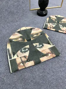 Y2K Knit Hat Autumn/Winter Thermal Wool Beanie Fitted Design New Style Trendy Fashion Jacquard